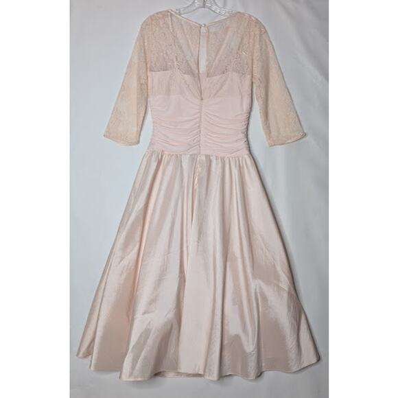 JESSICA HOWARD Midi Ballet Pink Floral Lace Fit and Flare Dress size 10 Wedding - Picture 6 of 9